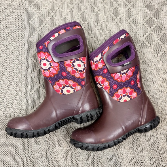 BOGS Girls North Hampton Kaleidoscope Winter Pull On Snow Boots 10 - Picture 2 of 8